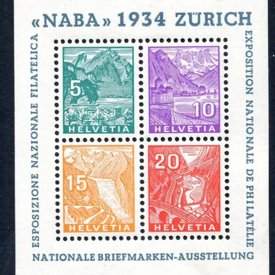 Switzerland 1934 NABA M/S. MLH. SG MS357, Cat. ...