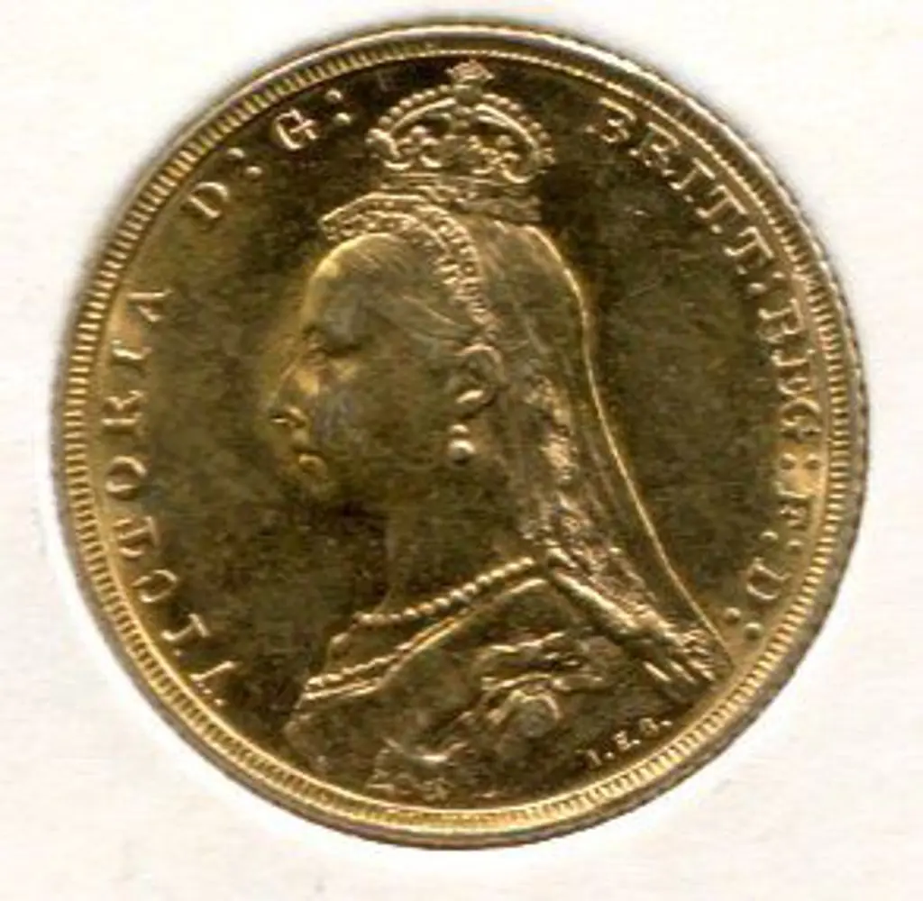 1892 QV Sovereign from Melbourne. UNC Image 1++