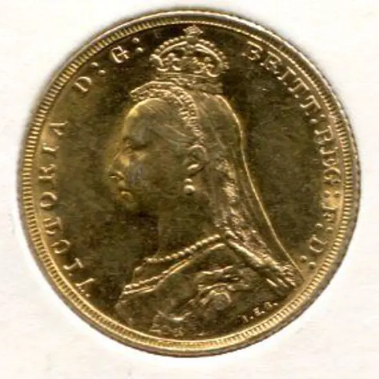 1892 QV Sovereign from Melbourne. UNC