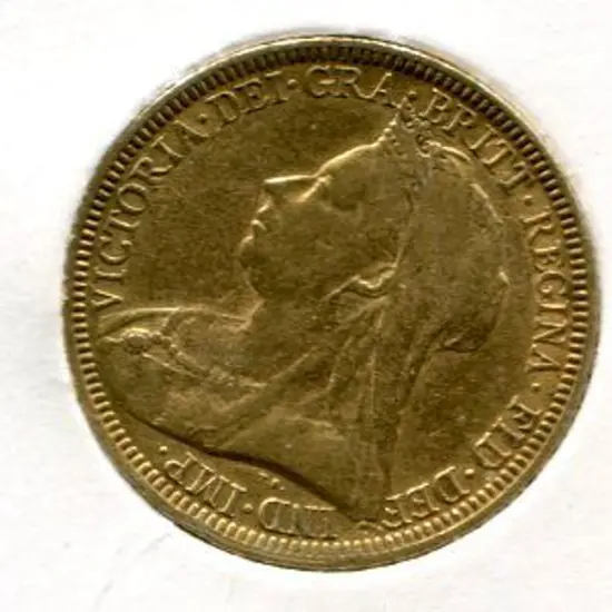 1895 QV Sovereign from Melbourne. VF