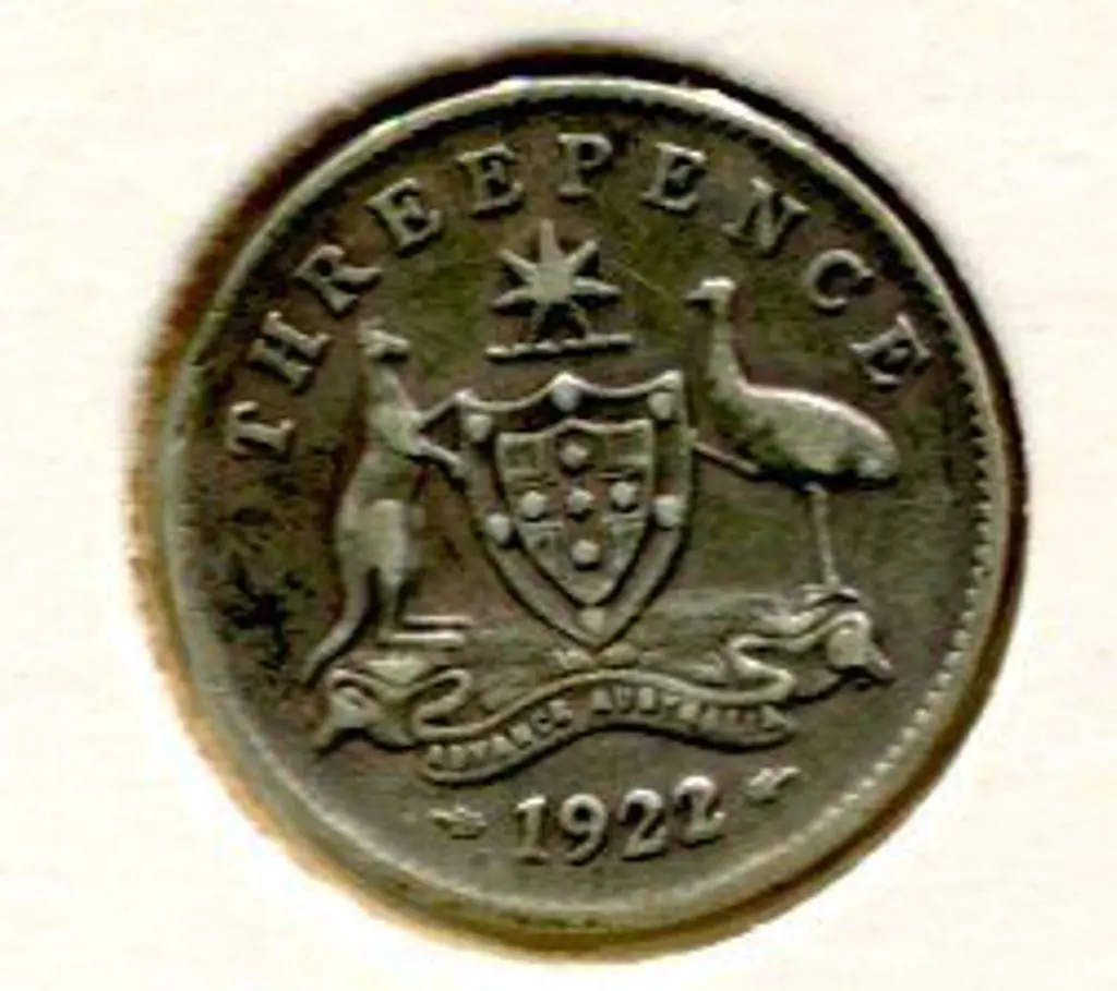 1922/21 3d overdate. Rarer than the 1930 Penny. Vg ... Image 1++