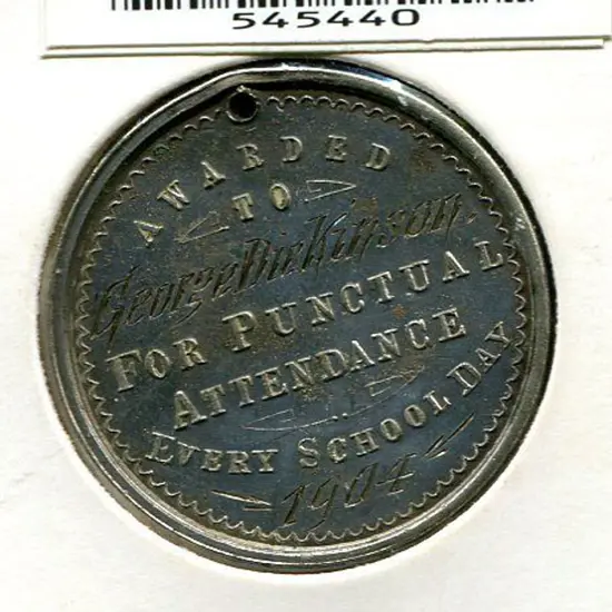 1904 Education Dept of Western Australia silvered ...