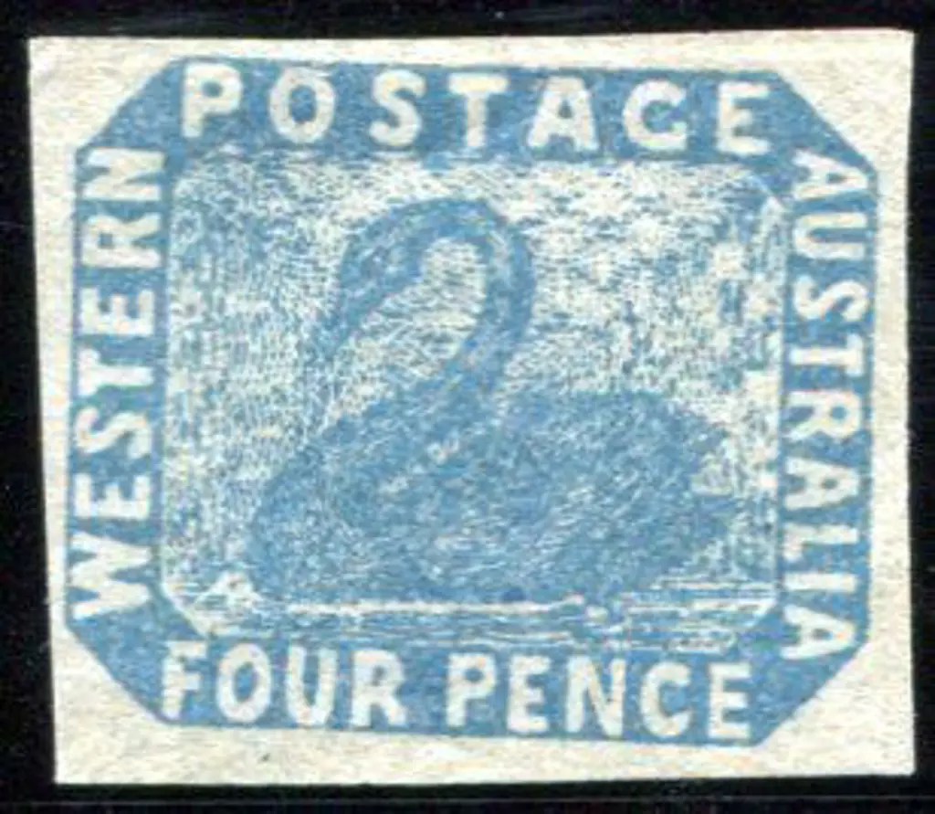 1854/55 4d pale blue showing "tilted lower border" ... Image 1++