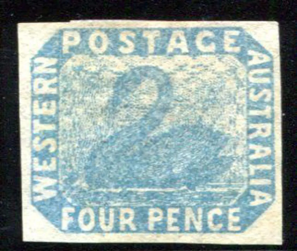 1854/55 4d blue unused with 4 generous margins. ... Image 1++