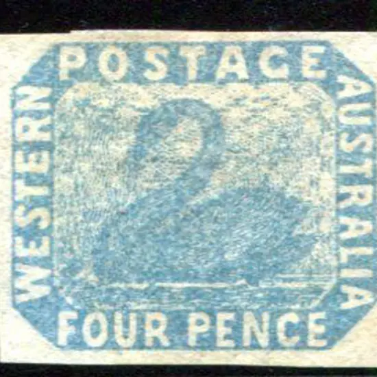 1854/55 4d blue unused with 4 generous margins. ...