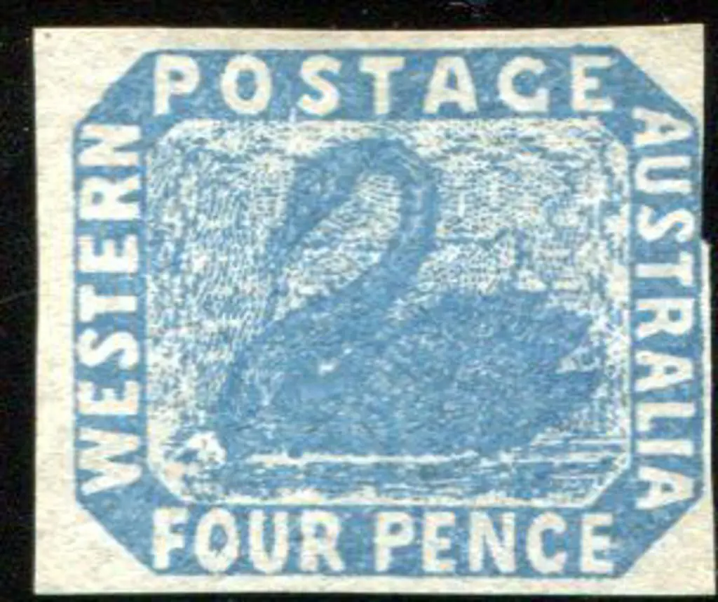 1854/55 4d blue with 4 large to close margins with ... Image 1++