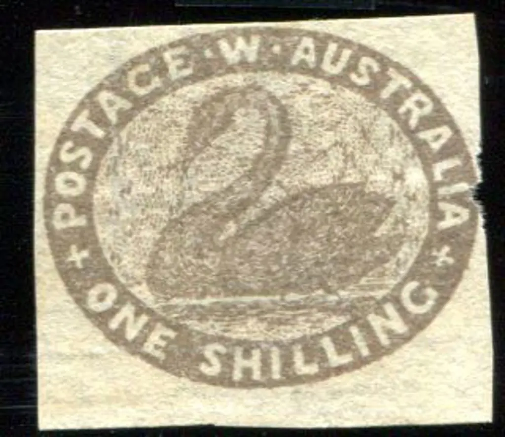 1854/55 1/- grey brown. Close margins in 3 sides ... Image 1++