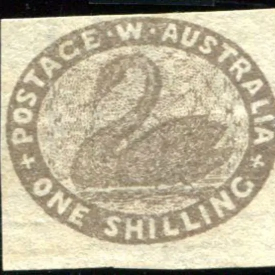 1854/55 1/- grey brown. Close margins in 3 sides ...