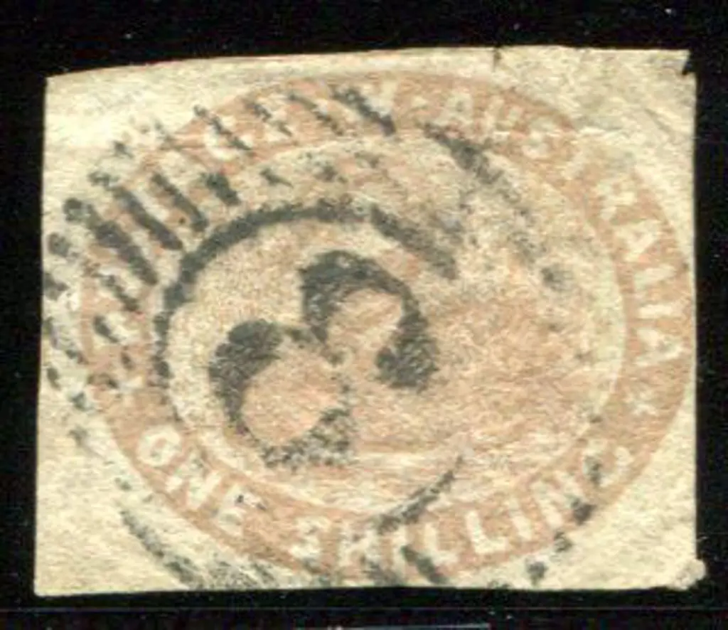 1854/55 1/- pale brown swan, clear margins all ... Image 1++