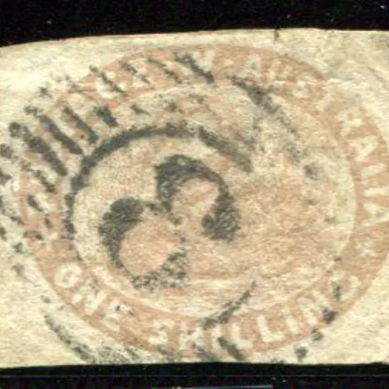 1854/55 1/- pale brown swan, clear margins all ...