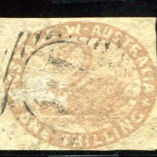 1855/55 1/- pale brown with 4 close to touching ...