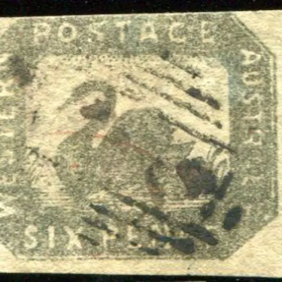 1859 6d grey black with broad margins right & ...