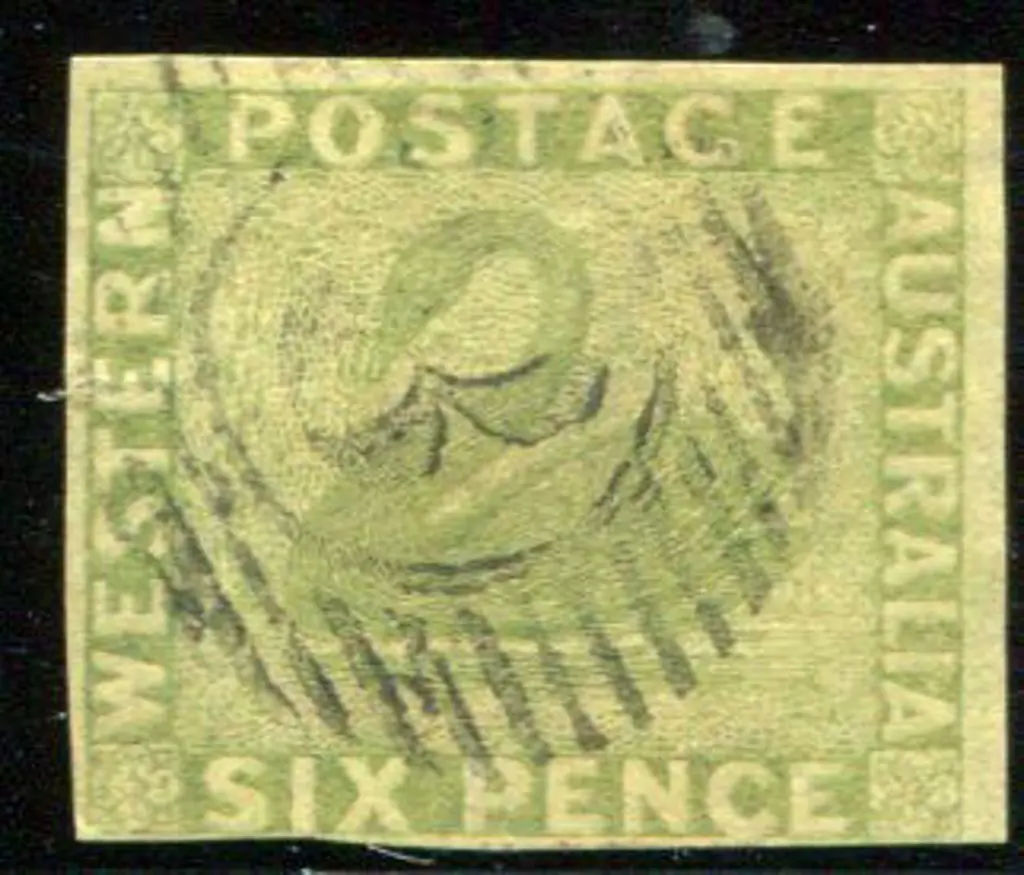 1860/64 6d sage-green with close to large margins. ... Image 1++