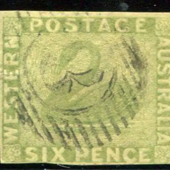 1860/64 6d sage-green with close to large margins. ...