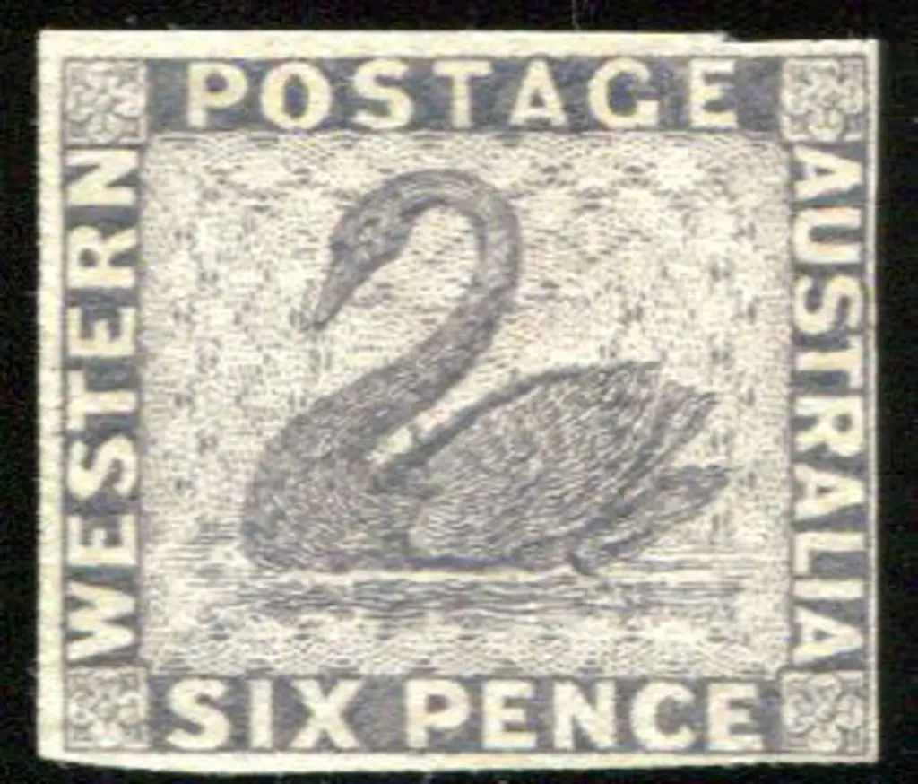 1861 6d dark lilac swan colour trial on ... Image 1++
