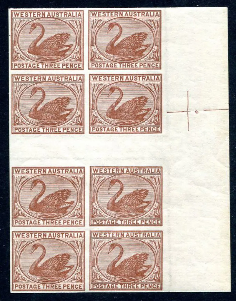 1882/95 3d red-brown De La Rue imperforate proof ... Image 1++
