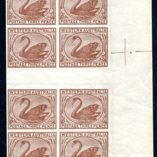 1882/95 3d red-brown De La Rue imperforate proof ...
