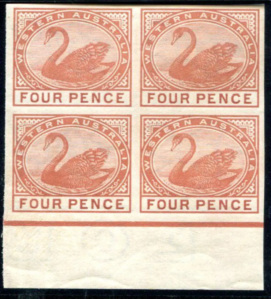 1885/93 4d chestnut De La Rue imperforate proof ... Image 1++