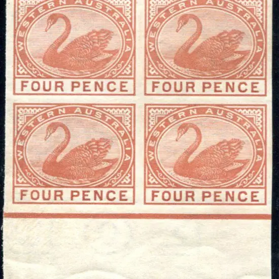 1885/93 4d chestnut De La Rue imperforate proof ...