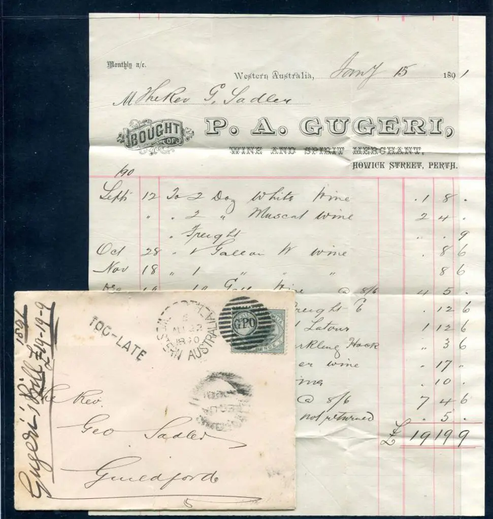 1890 (22nd Aug) env with 2d swan tied by Perth ... Image 1++