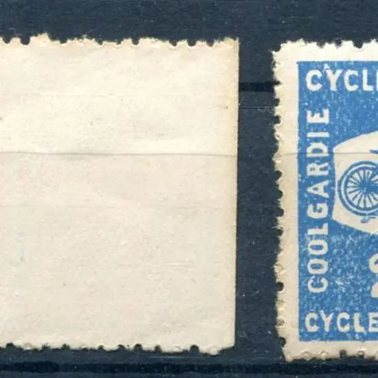 1893 1/- & 2/6d Coolgardie Cycle Express marginal ...