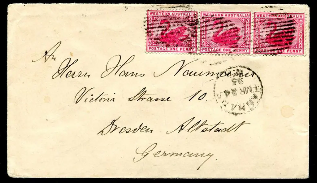 1895 (24th Mar) DO13 obliterator with Hannans 3b ... Image 1++