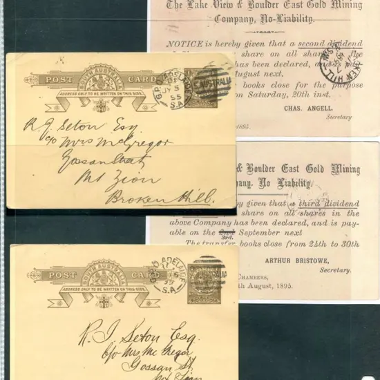 1895 (15th July & 15th Aug) South Australian 1d ...