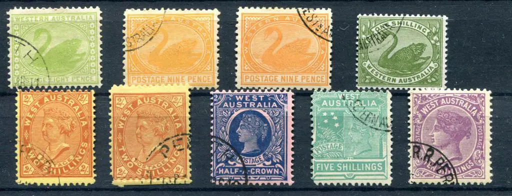 1898/1907 1/- WcrownA, 1902/11 8d, 9d (2), 2/- ... Image 1++