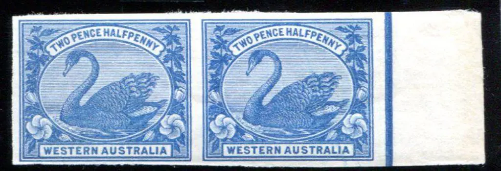 1901 2½d blue imperforate horizontal plate proof ... Image 1++