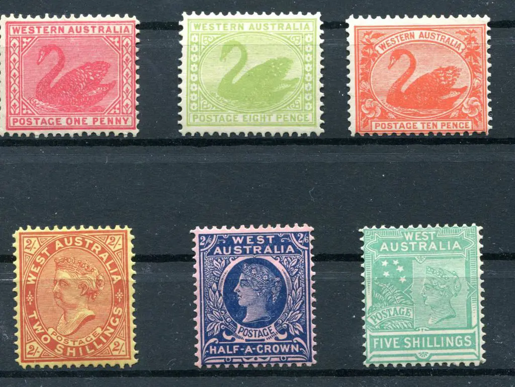 1902/11 1d carmine red, 8d apple green, 10d red, ... Image 1++