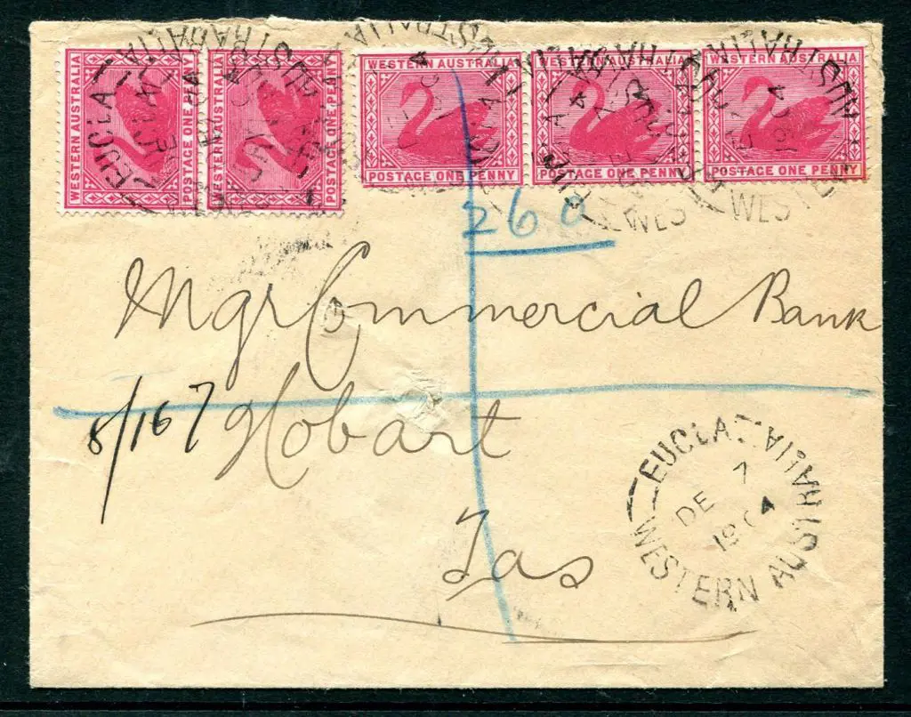 1904 (7th Dec) Registered cover from Eucla with 1d ... Image 1++