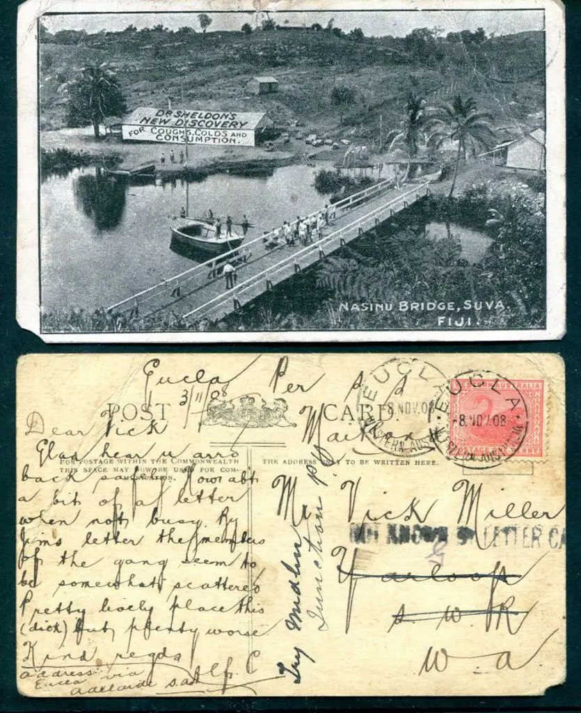 1908 (8th Nov) "Nasinu Bridge, Suva Fiji" b&w ... Image 1++