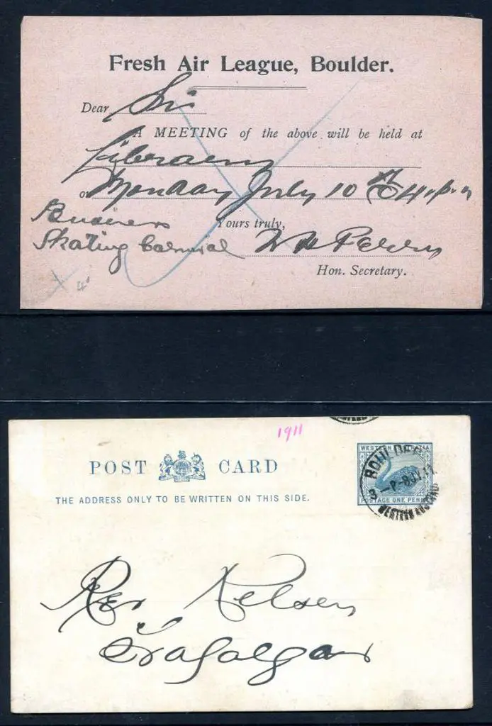 1911 (8th July) 1d blue swan Post Card (PC18) PTPO ... Image 1++