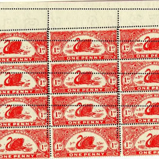 1922/30 1d red Revenue, perf. 14½x13½, block of 20 ...