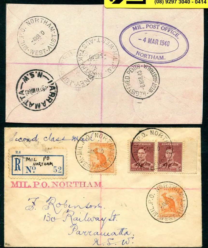 1940 (4th Mar) Registered cover with "MIL PO. ... Image 1++