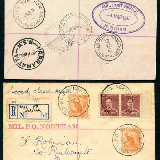 1940 (4th Mar) Registered cover with "MIL PO. ...