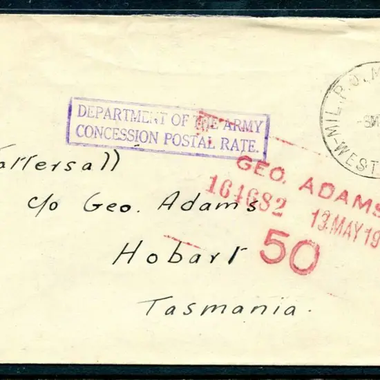 1941 (8th May) Mil P.O. Melville cds tying 1d QM ...