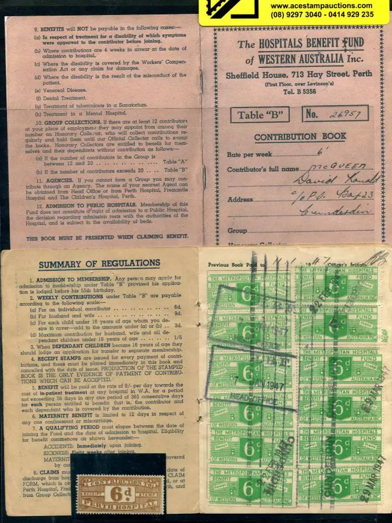 1947/48 The Hospital Benefits Fund of WA ... Image 1++