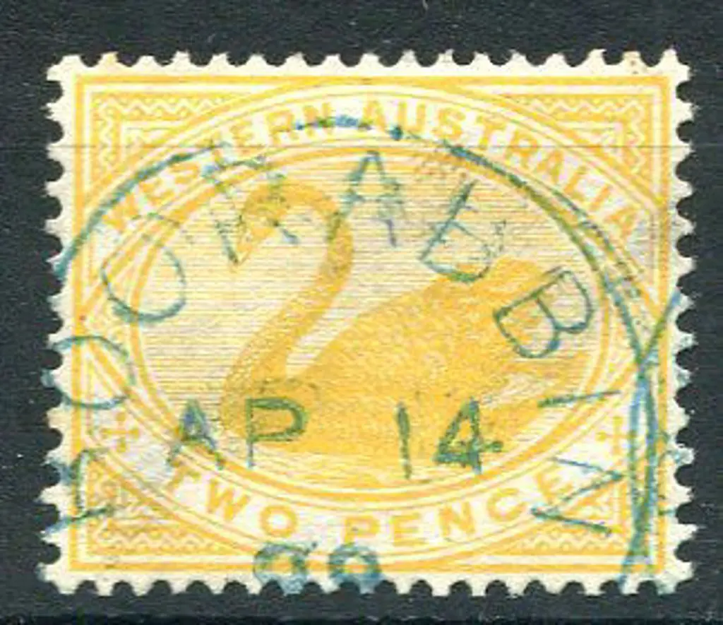 Boorabbin 3b-a on 2d yellow swan in blue ink for ... Image 1++