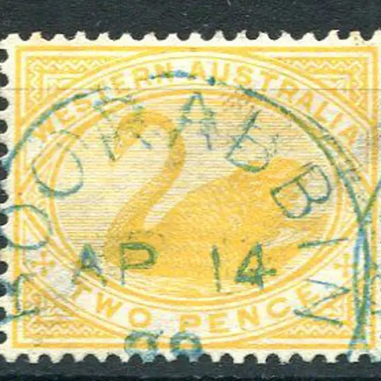 Boorabbin 3b-a on 2d yellow swan in blue ink for ...