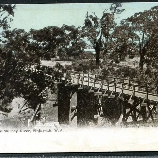 "Bridge Over Murray River, Pinjarrah, WA" b&w with ...