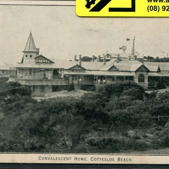 "Convalescent Home, Cottesloe Beach" in b&w & ...