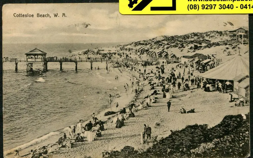 "Cottesloe Beach, W.A." b&w published by Fremantle ... Image 1++