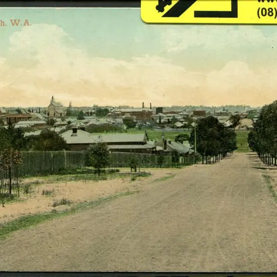 "East Perth, W.A." Falk colour & unused. Minor ...