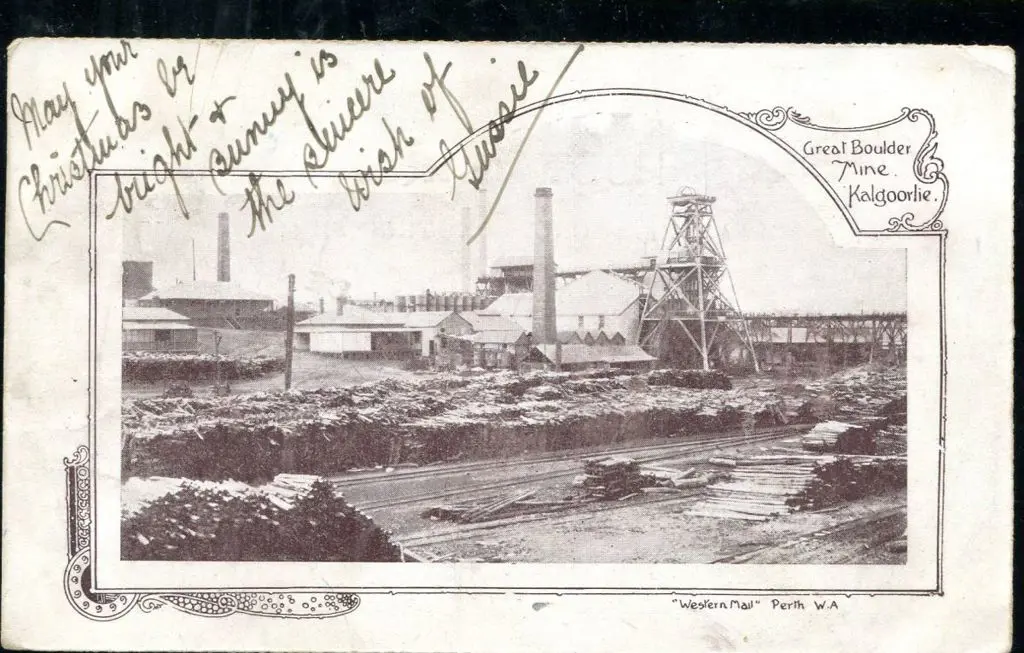 "Great Boulder Mine, Kalgoorlie" b&w Western Mail ... Image 1++