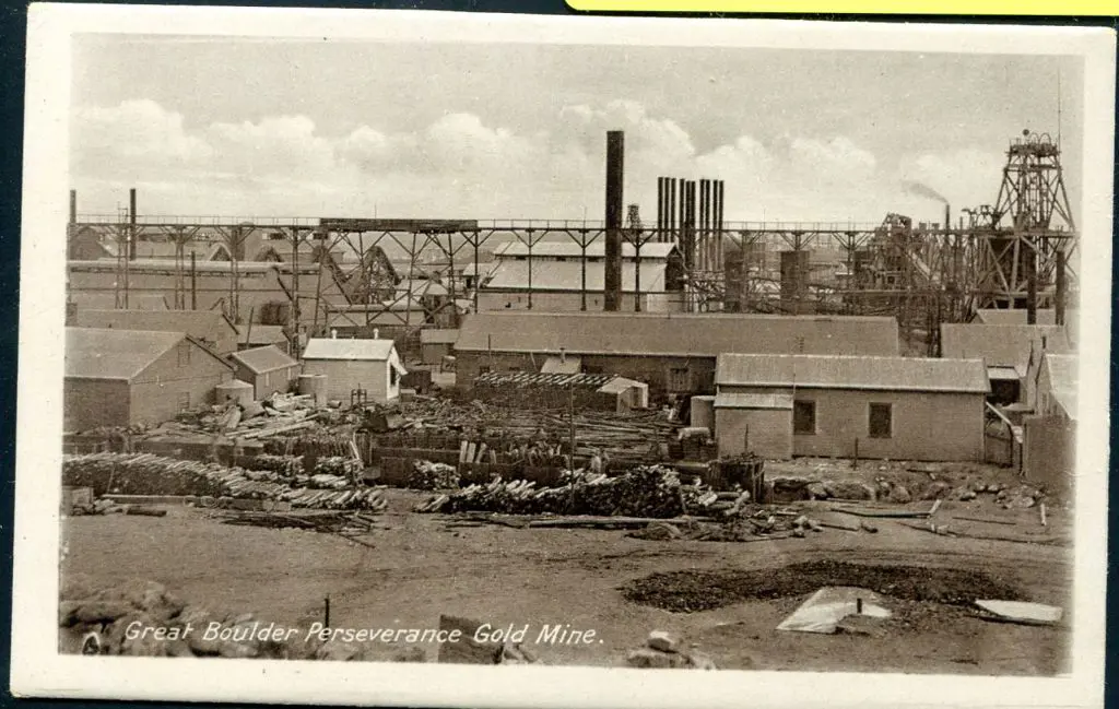 "Great Boulder Perseverance Gold Mine" b&w, white ... Image 1++