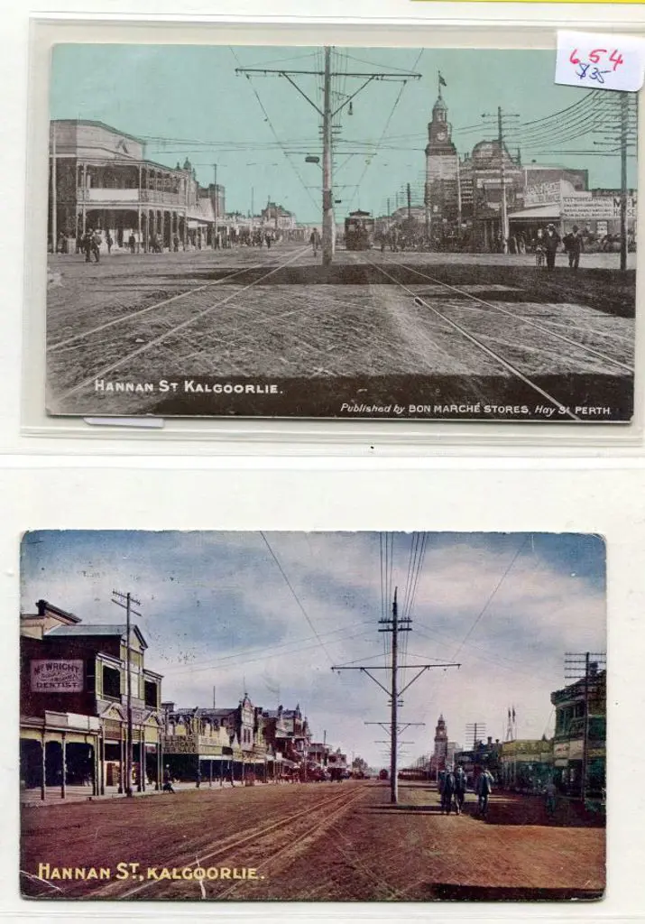 "Hannan St, Kalgoorlie" Bon Marche cards x 2 with ... Image 1++