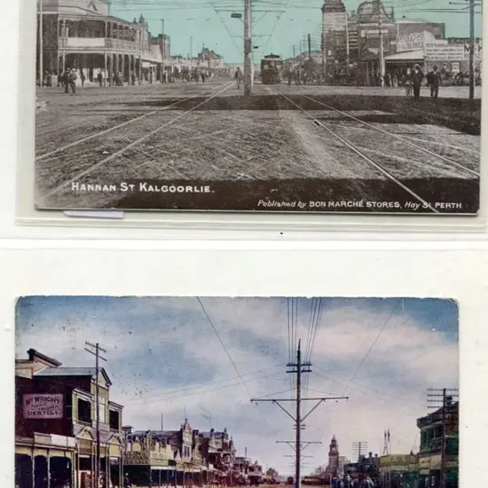 "Hannan St, Kalgoorlie" Bon Marche cards x 2 with ...