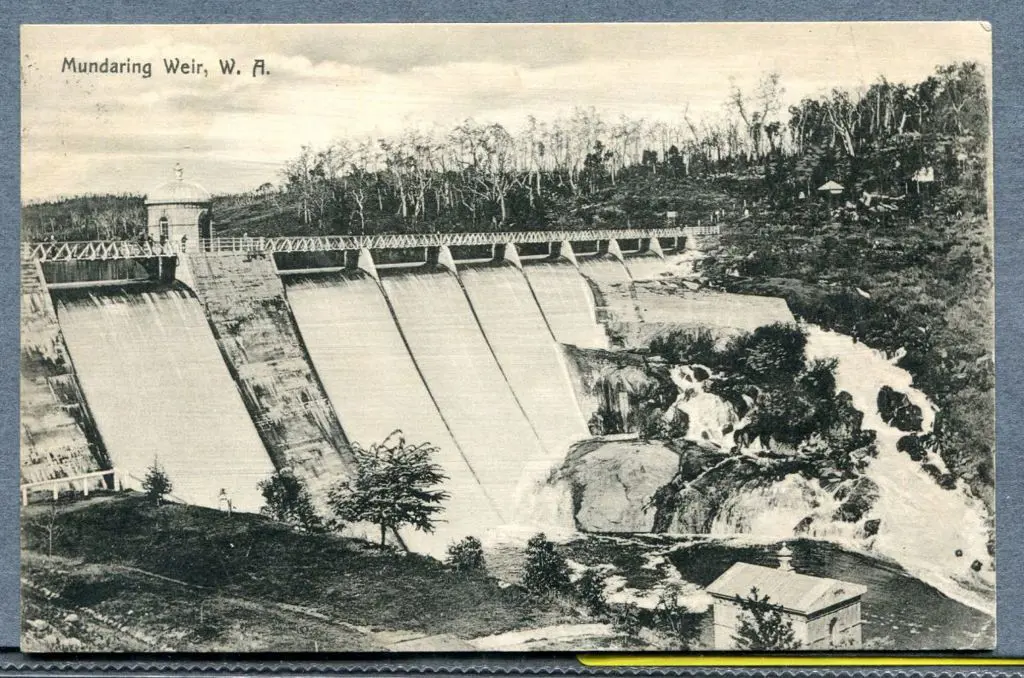 "Mundaring Weir, W.A." b&w Fremantle News Agents ... Image 1++