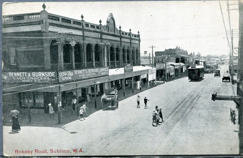 "Rokeby Road, Subiaco, WA" b&w O & Co c1910 card ... Image 1++